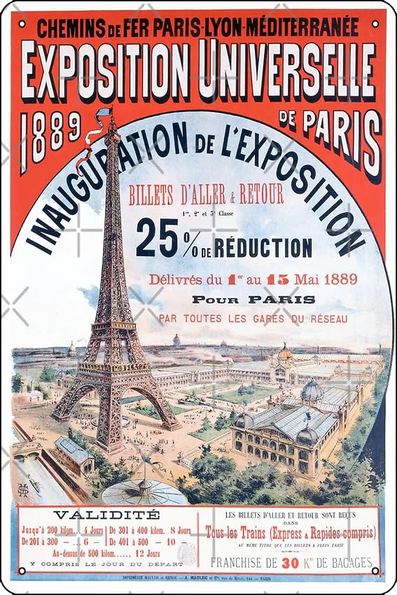 Amazon.com: Paris Worlds Fair Exposition 1889. Vintage travel
